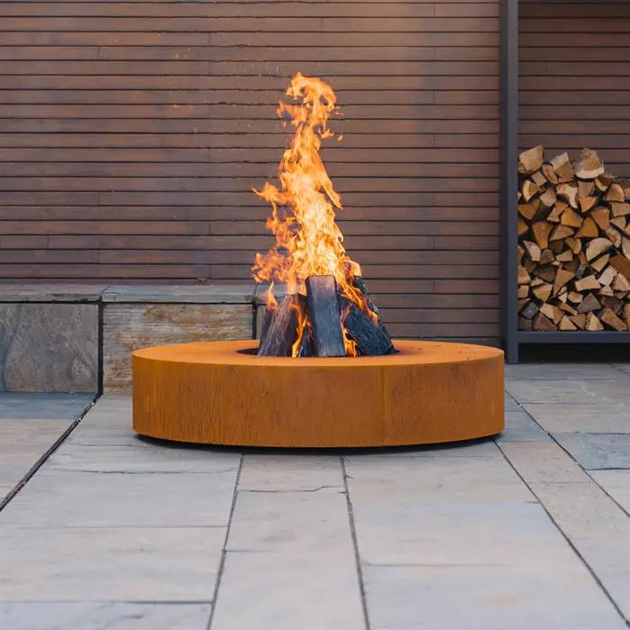 Ronde Vuurtafel met grill QUAD 125x28cm.