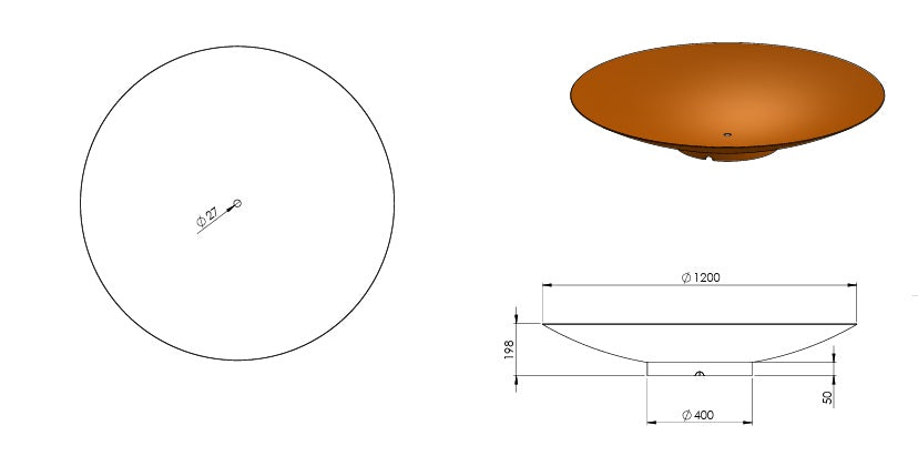 Vuurschaal Staal 120cm.