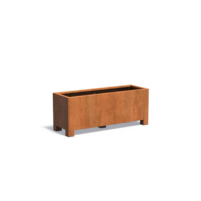 plantenbak cortenstaal 150x50x60cm op poten van 9cm