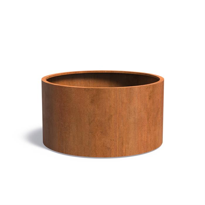 ronde cortenstalen plantenbak 150x60cm