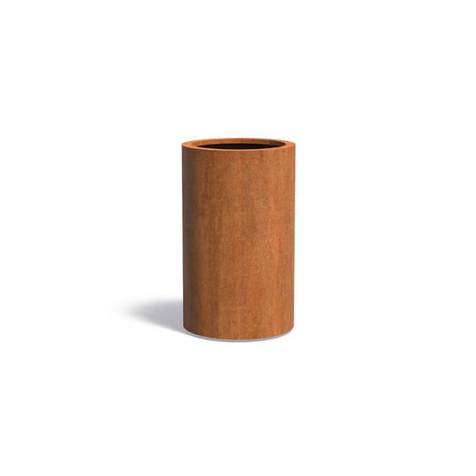 zuil plantenbak van cortenstaal rond 60cm doorsnee x 100cm hoog