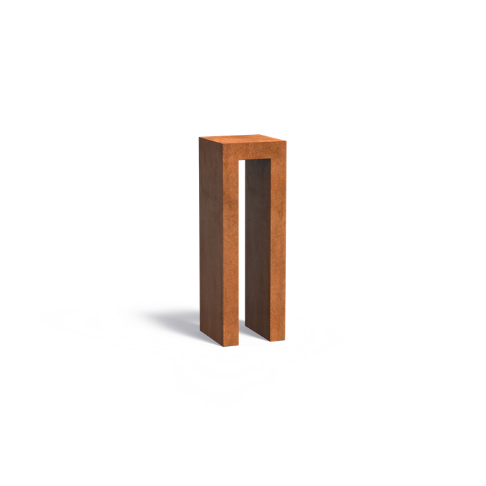 U sokkel von cortenstaal 120cm hoog 40x40cm
