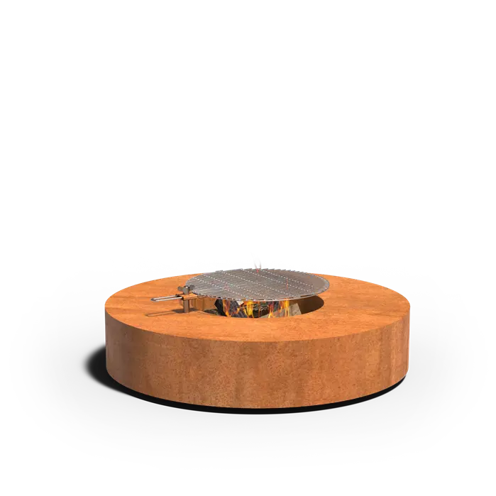 Ronde Vuurtafel met grill QUAD 125x28cm.