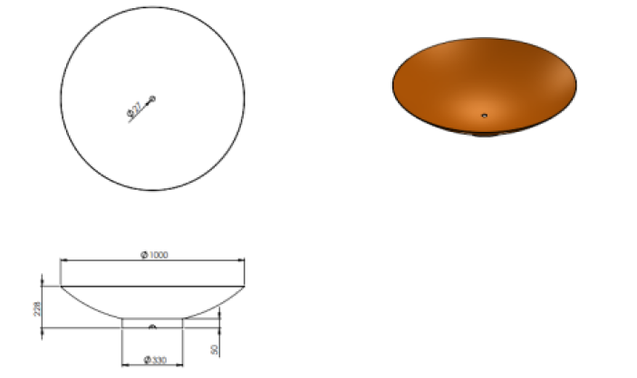 Vuurschaal Staal 100cm